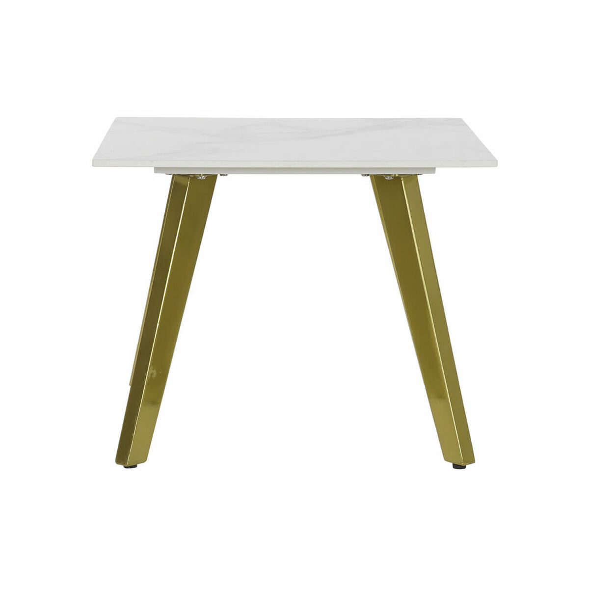 Stolik DKD Home Decor Ceramika Złoty Metal Biały Nowoczesny (60 x 60 x 48 cm)