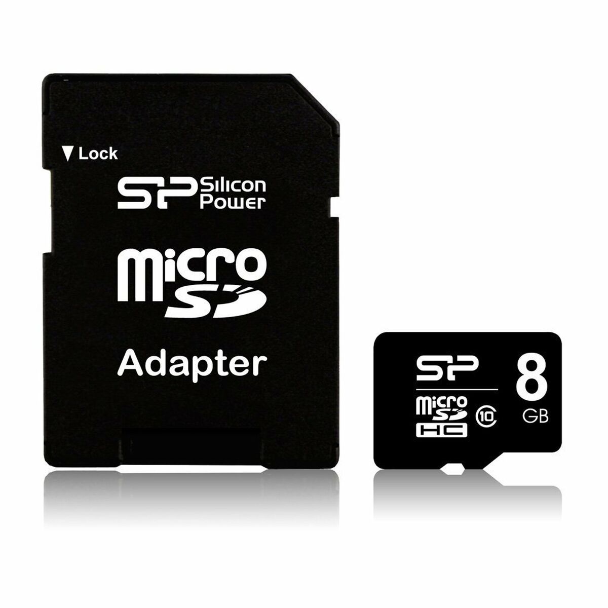 Micro SD Memory Card with Adaptor Silicon Power SP008GBSTHBU1V10SP