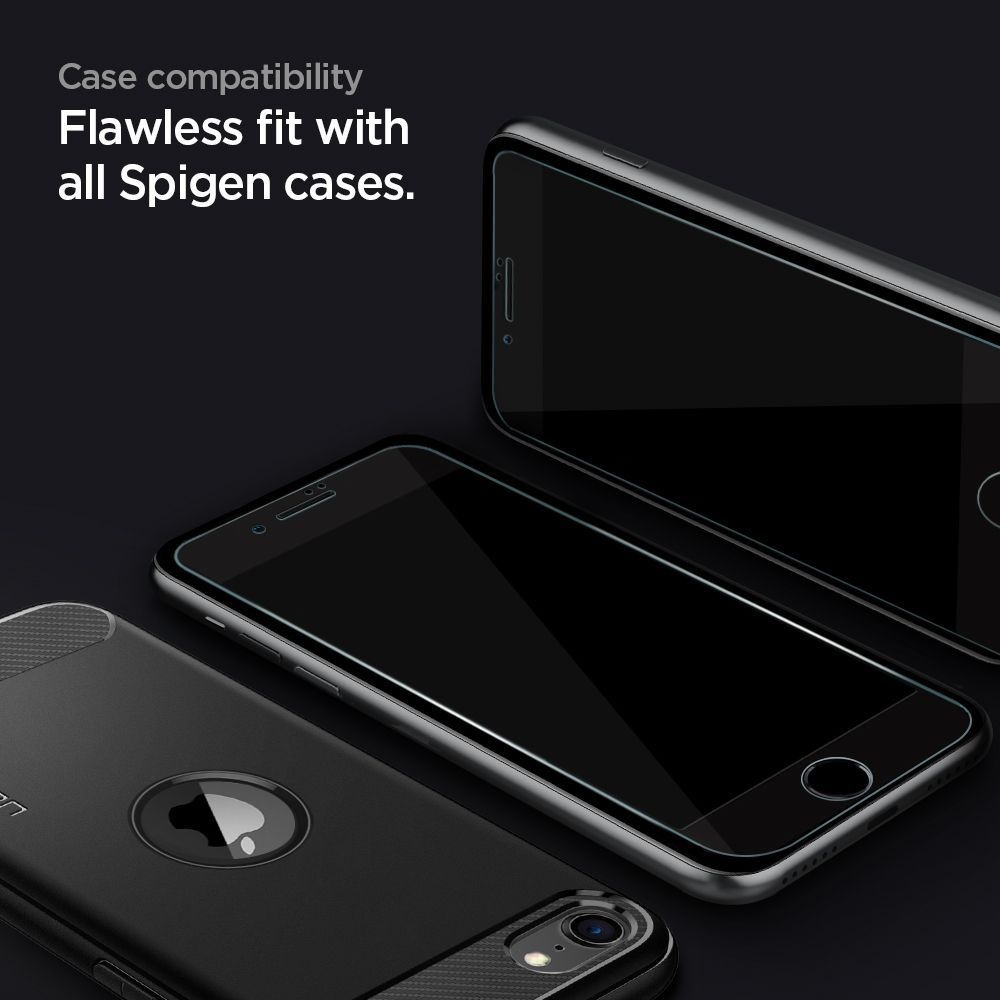 Spigen GLAS.tR Slim Apple iPhone SE 2022/SE 2020/8/7 Black [2 PACK]