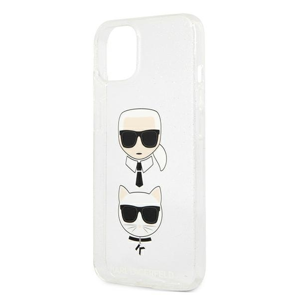 Karl Lagerfeld KLHCP13SKCTUGLS Apple iPhone 13 mini silver hardcase Glitter Karl`s & Choupette