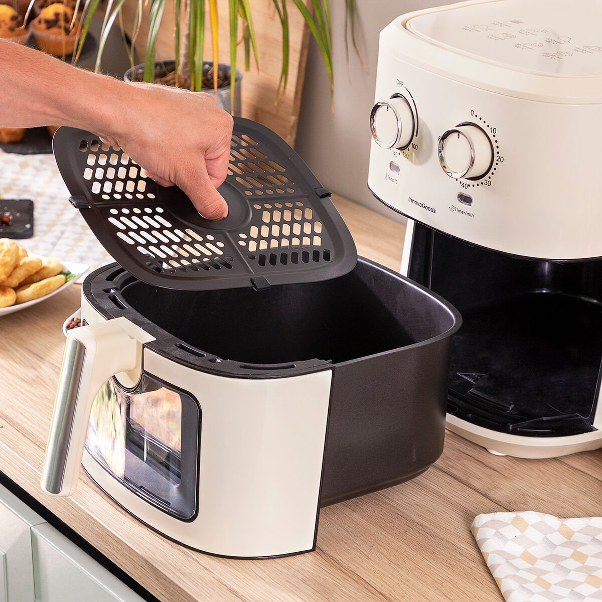 No-Oil Fryer InnovaGoods Vynner Pro 6500 Stainless steel Cream 1700 W 6,5 L No-Oil Fryer InnovaGoods Vynner Pro 6500 Stainless steel Cream 1700 W 6,5 L