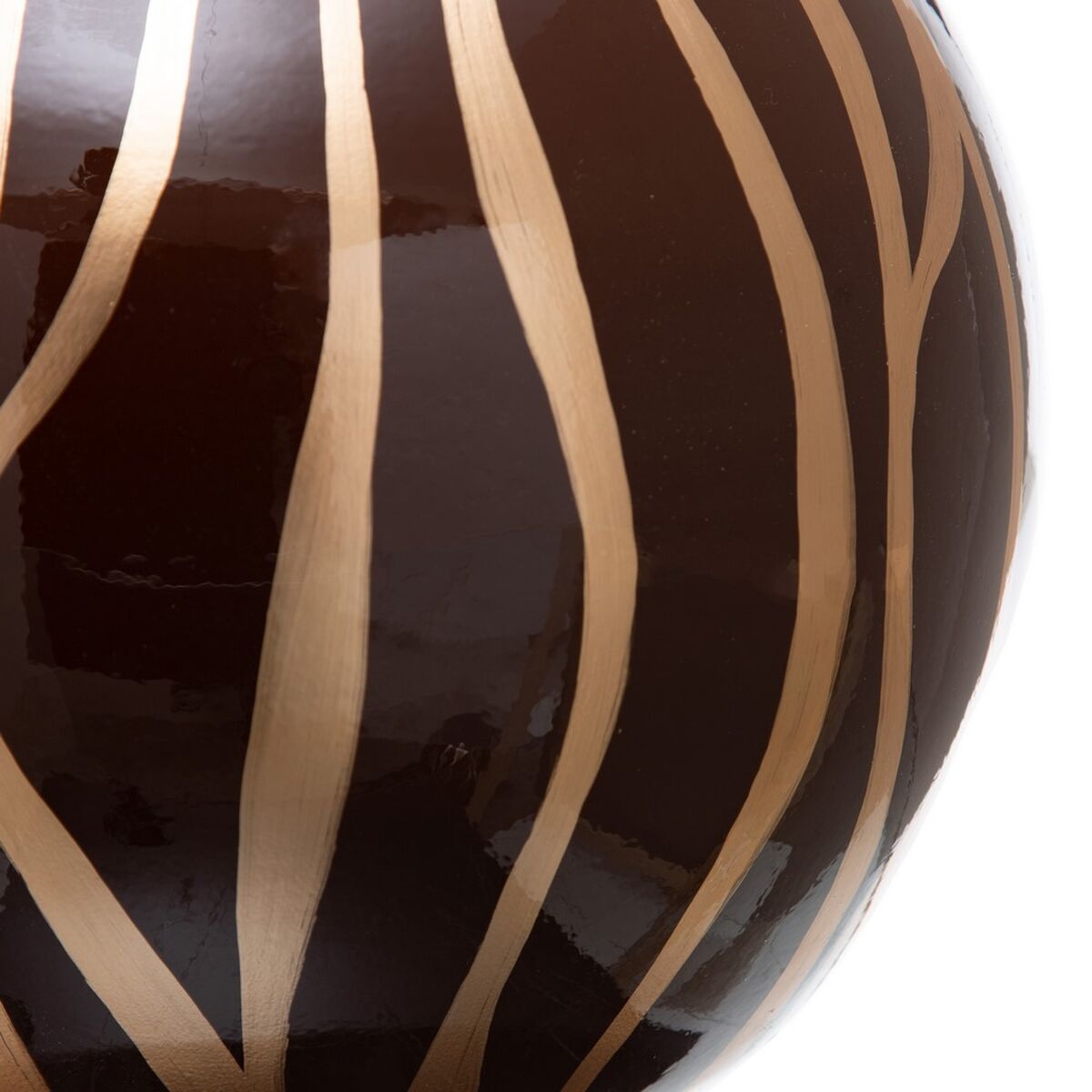Vase 27 x 27 x 23 cm Zebra aus Keramik Gold Braun
