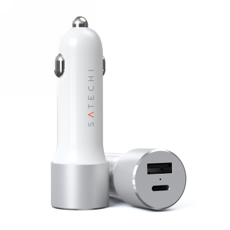 Satechi car charger 72W, USB-C, PD, USB-A (silver)