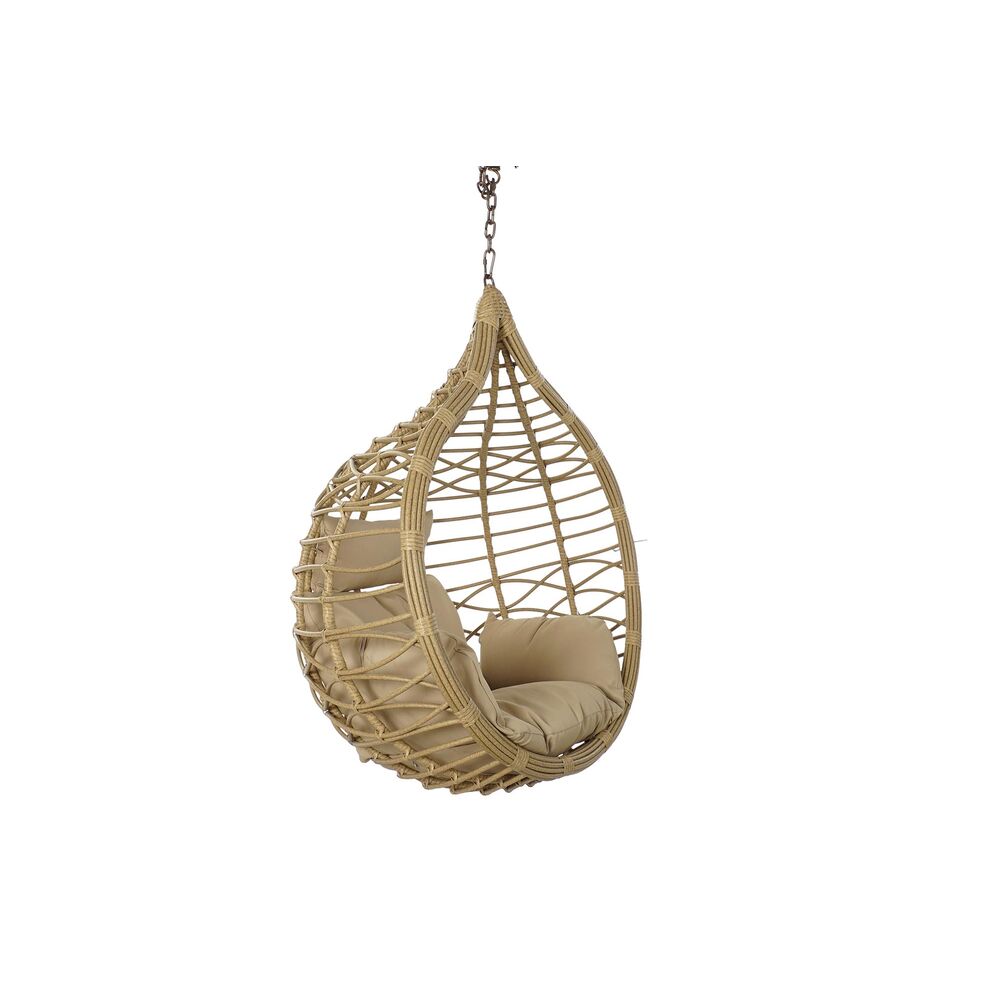 Hanging garden armchair DKD Home Decor Brown 90 x 70 x 110 cm 100 x 70 x 125 cm Beige synthetic rattan Aluminium Light brown (10