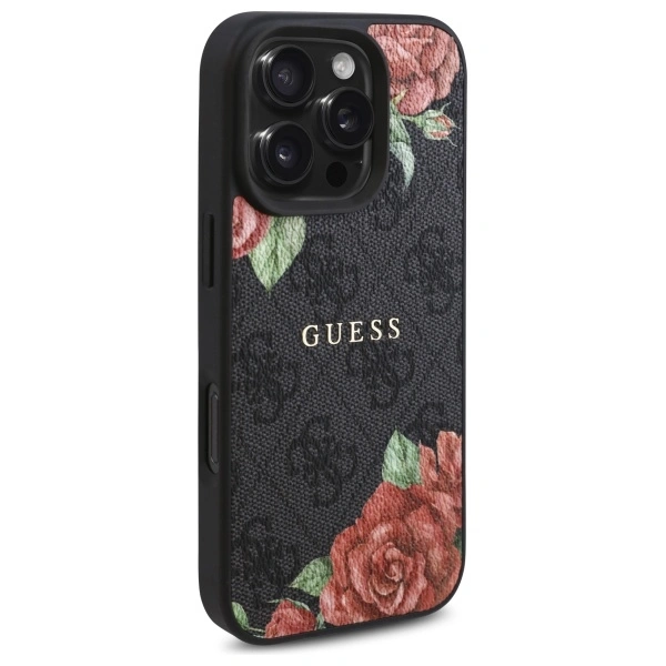 Guess GUHMP16LP4ROPEMCK Apple iPhone 16 Pro hardcase 4G Flowers Print MagSafe black