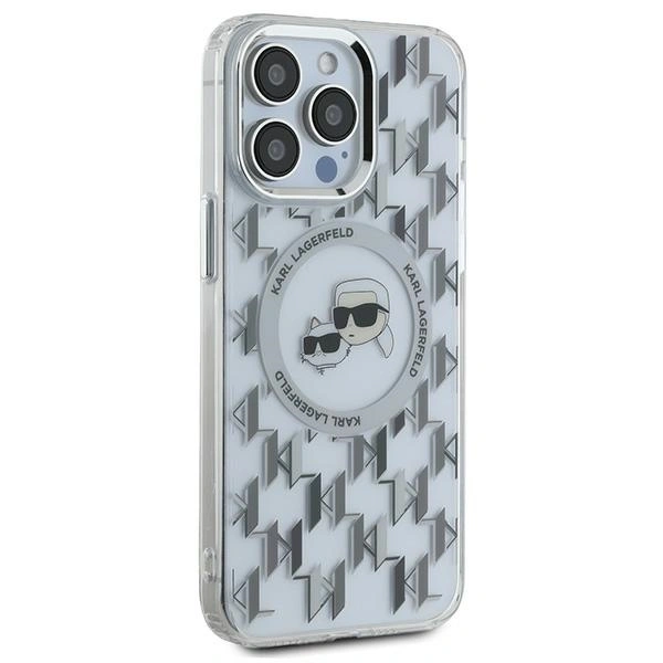 Karl Lagerfeld KLHMP15LHMCKMHT Apple iPhone 15 Pro IML Monogram Karl&Choupette Head MagSafe transparent