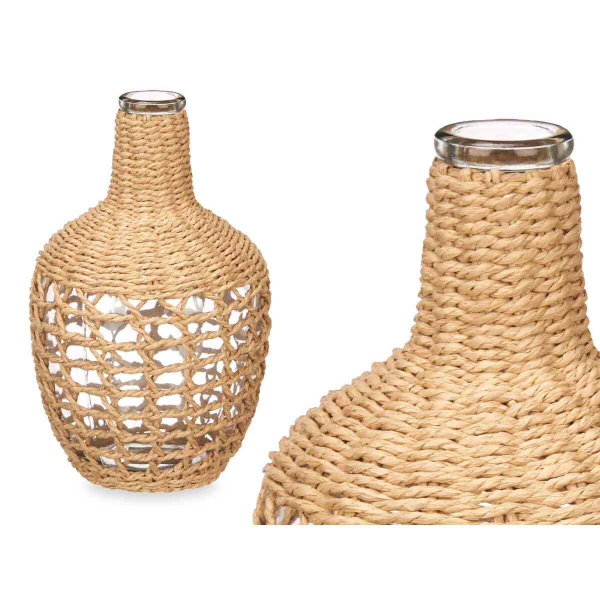 Decorative container Brown Crystal 17 x 31 x 17 cm (4 Units)