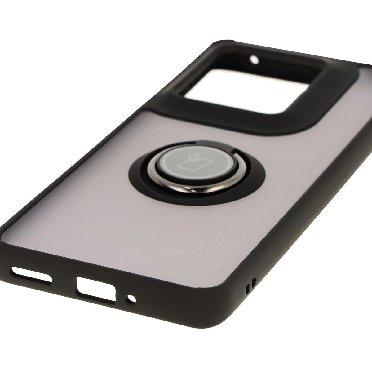 Bizon Case Hybrid Ring Motorola Edge 50 Ultra smoky with a black frame