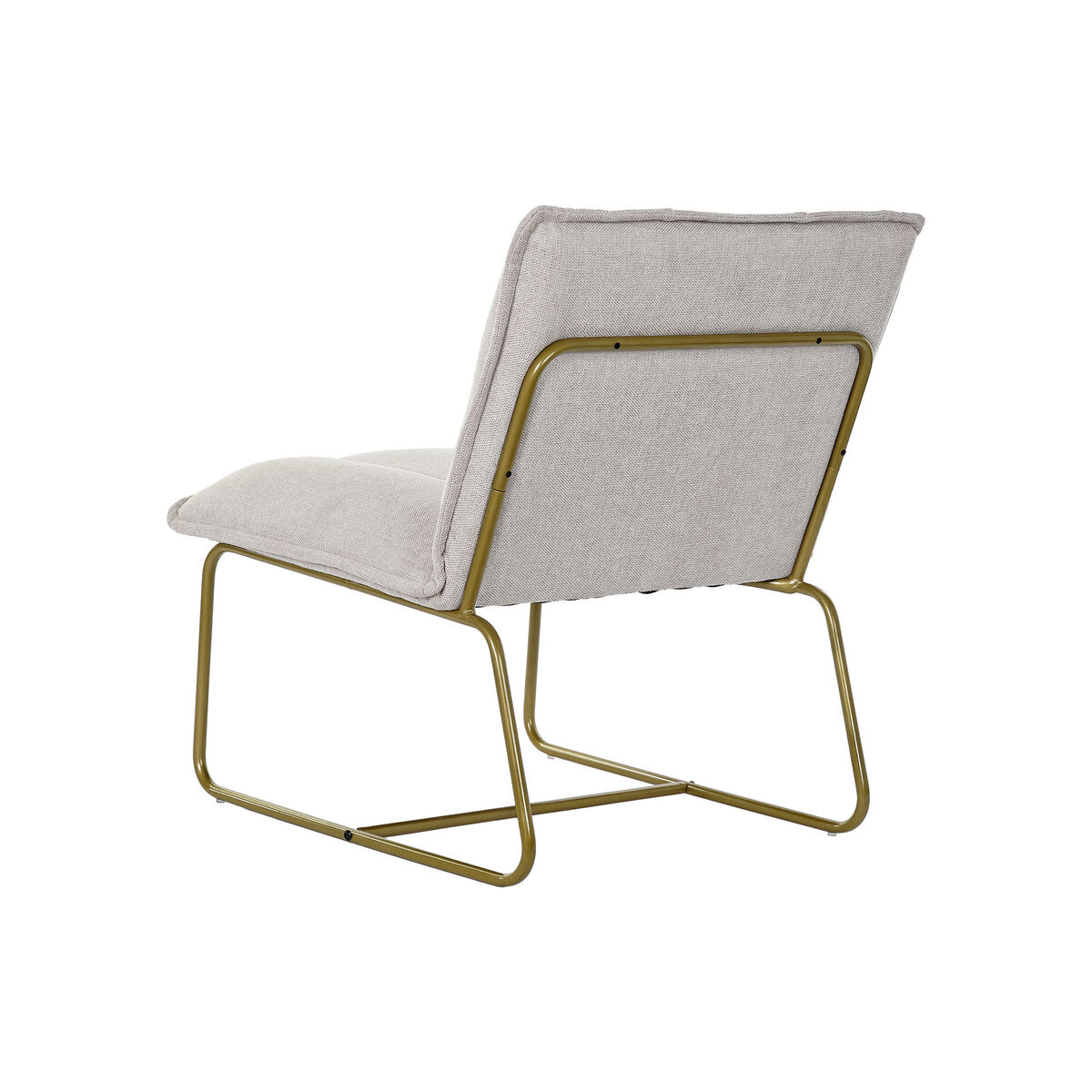 Armchair DKD Home Decor Beige Golden Metal Polyester (66 x 71 x 77 cm)