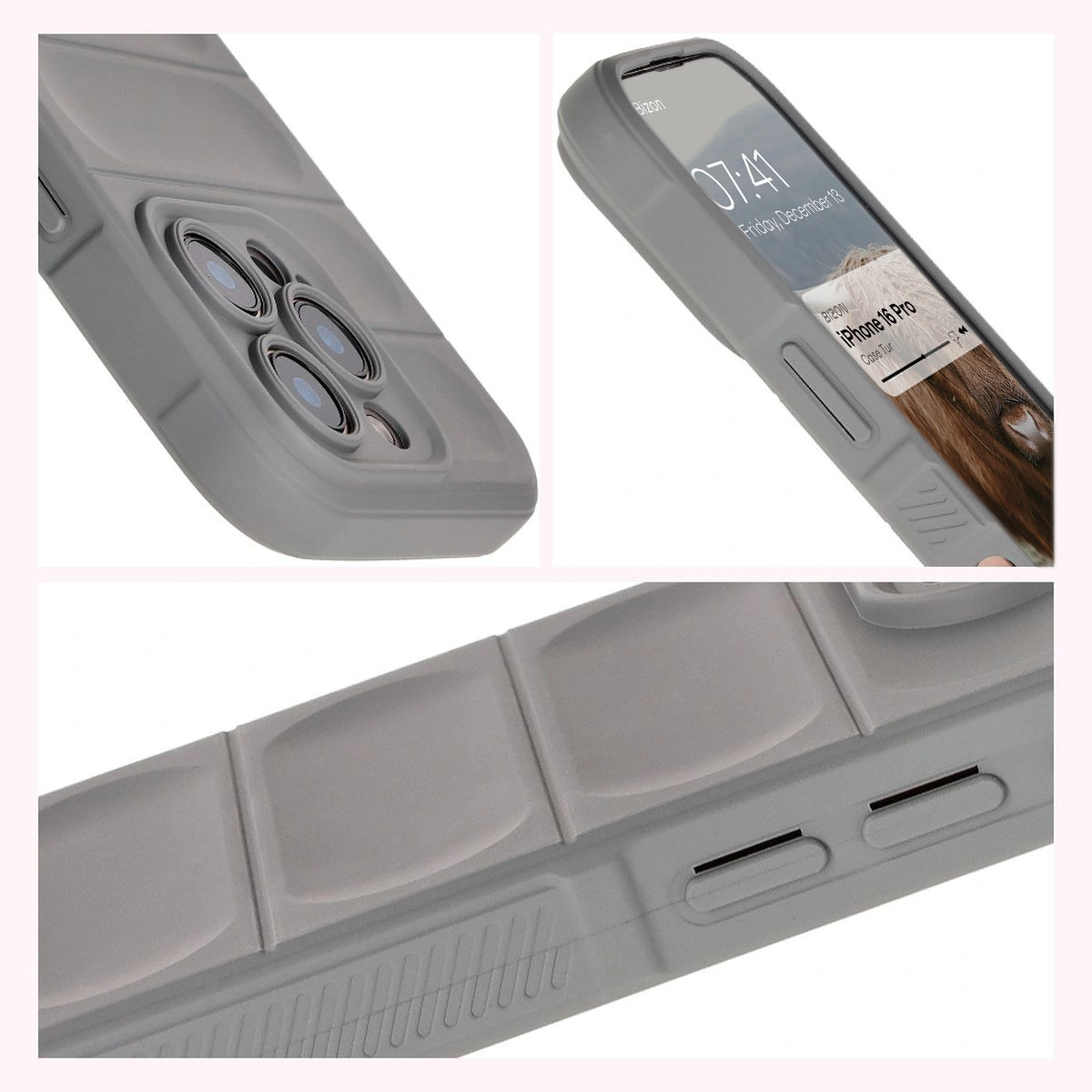 Bizon Case Tur Apple iPhone 16 Pro light grey