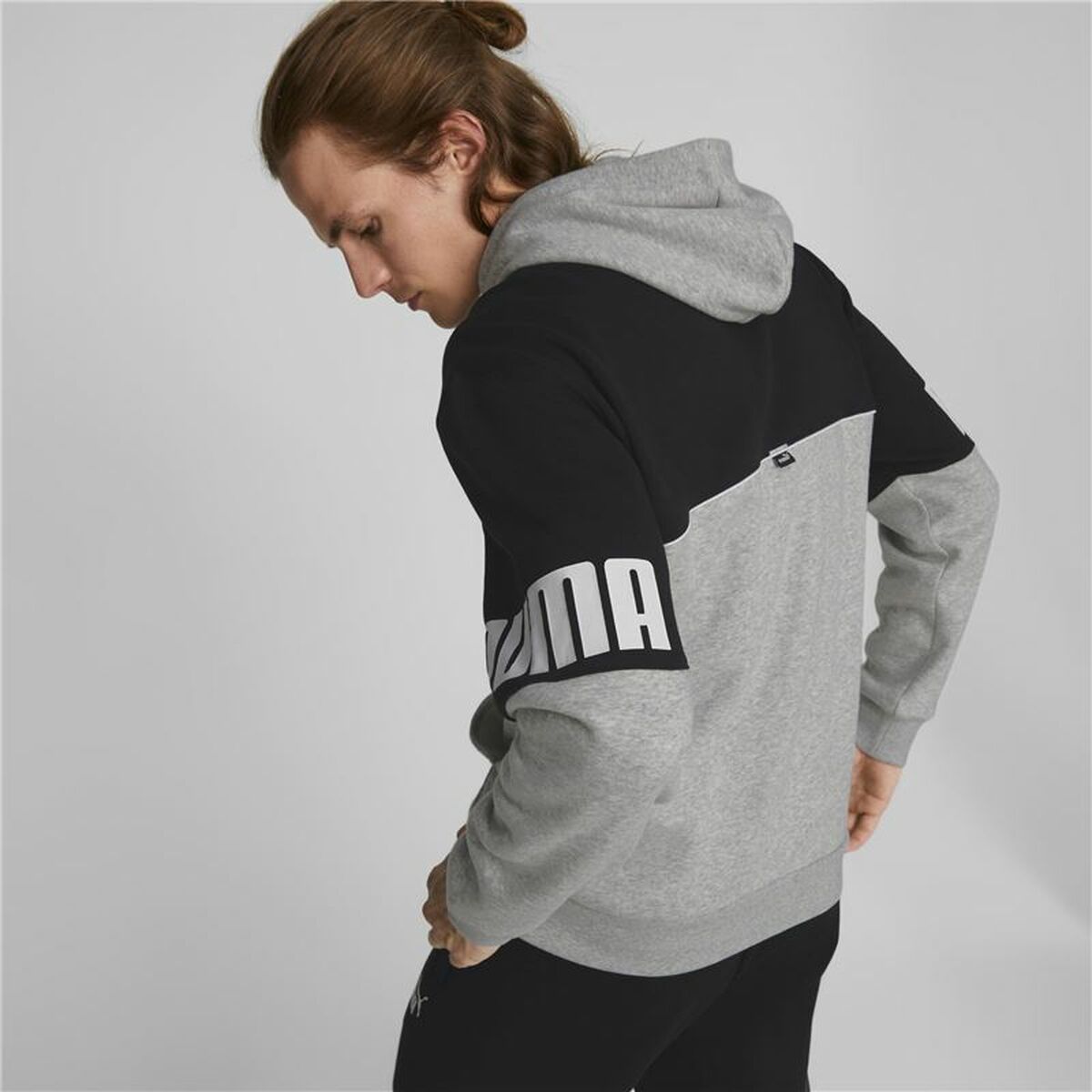 Men’s Hoodie Puma Power Colorblock Grey