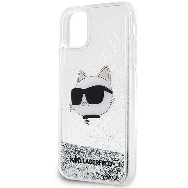 Karl Lagerfeld KLHCN61LNCHCS Apple iPhone 11/XR silver hardcase Glitter Choupette Head