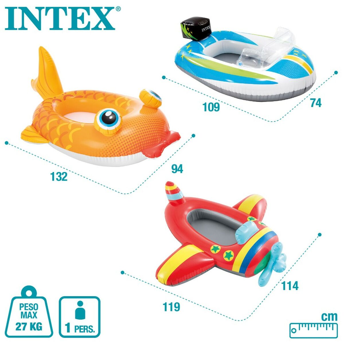 Inflatable Boat Intex 98 x 39 x 72 cm (24 Units)