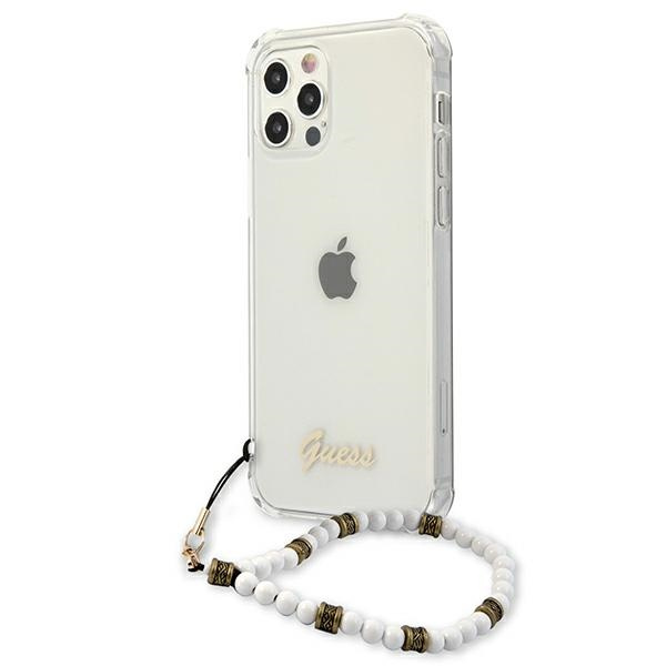 Guess GUHCP12LKPSWH Apple iPhone 12 Pro Max Transparent hardcase White Pearl