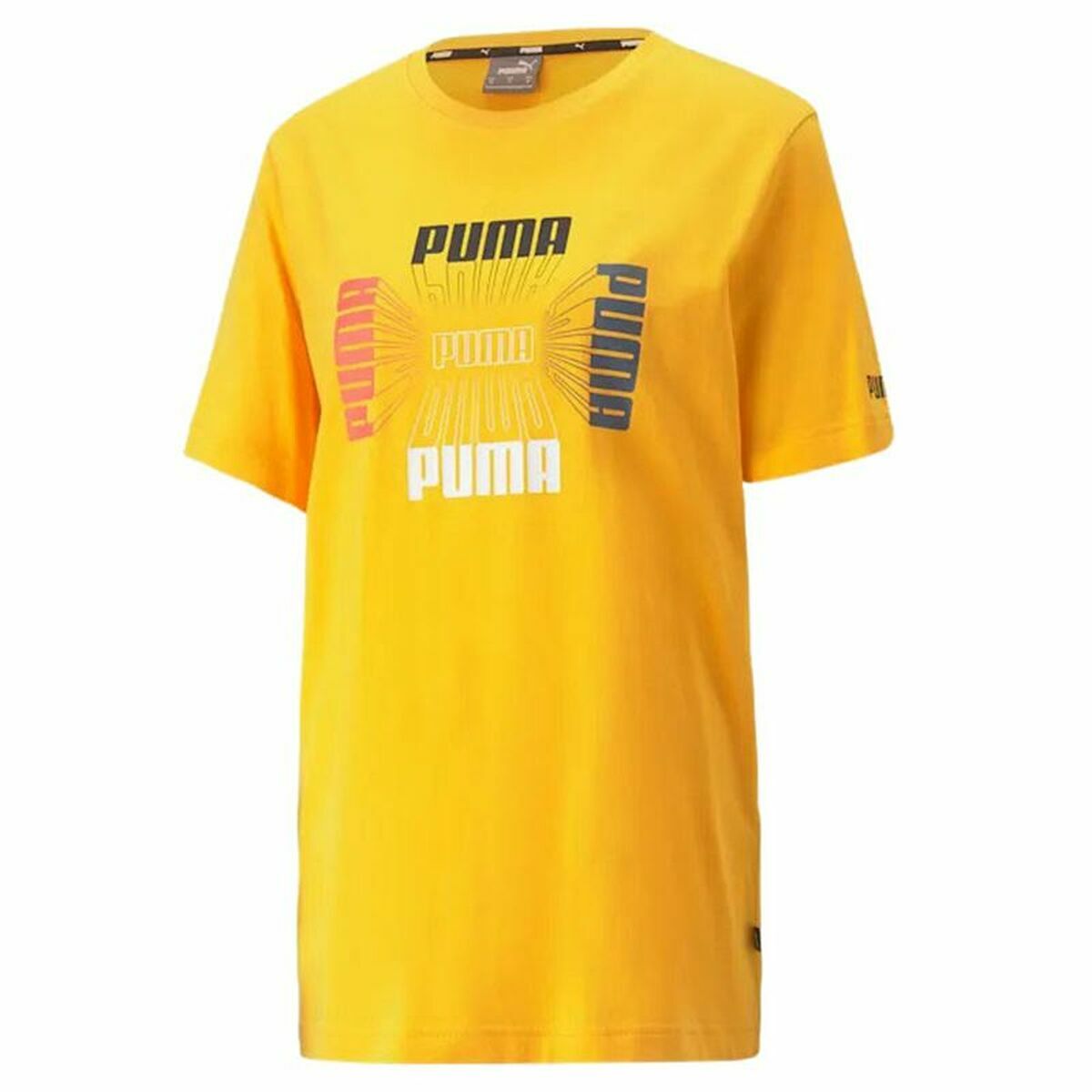 Men’s Short Sleeve T-Shirt Puma Essential Logo Repeat Graphic Yellow