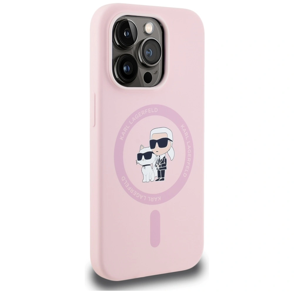 Karl Lagerfeld Silicone Karl&Choupette MagSafe Apple iPhone 14 Pro Max pink