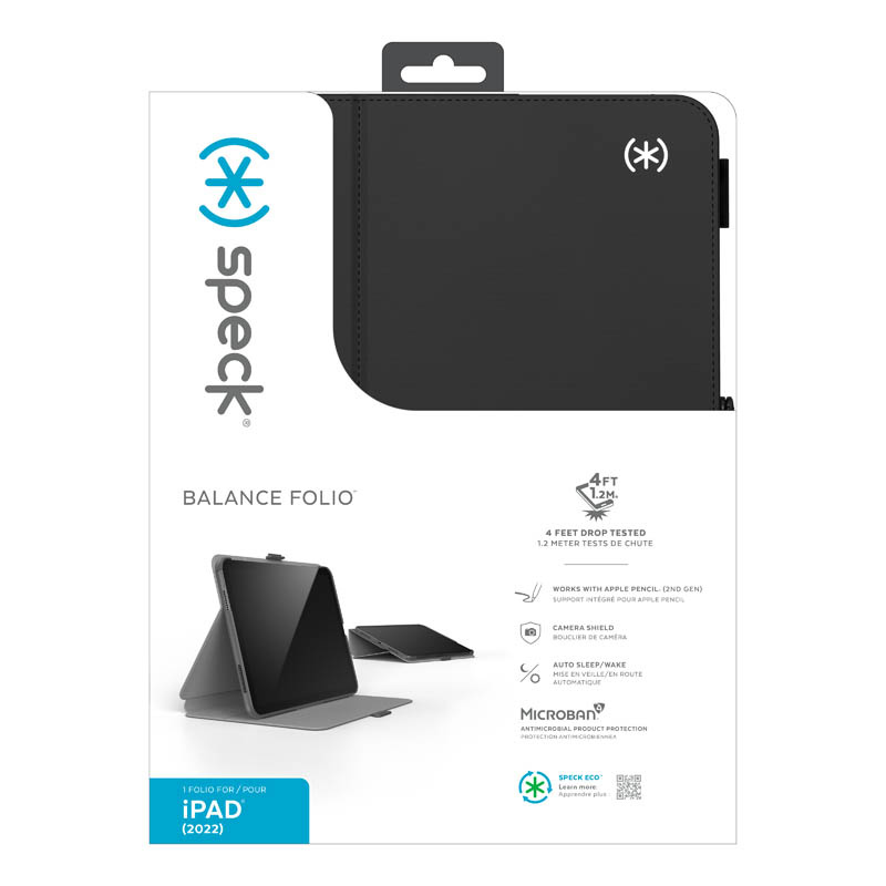 Speck Balance Folio MICROBAN Apple iPad 10.9 2022 (10. generacji) (Black)