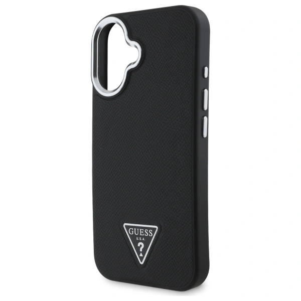 Guess GUHMP16MPGTSPSK Apple iPhone 16 Plus hardcase Grained Triangle MagSafe black