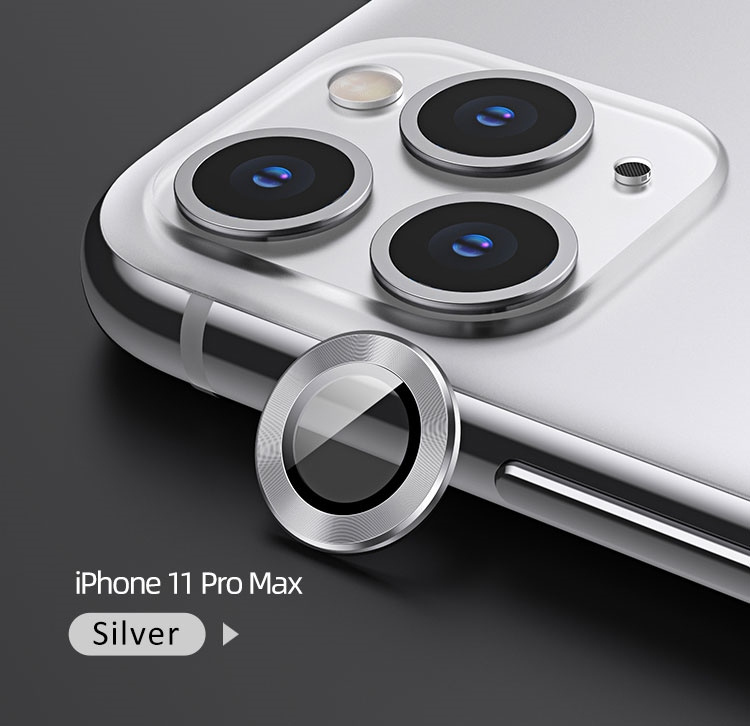 USAMS Camera Lens Glass Apple iPhone 11 Pro Max metal ring silver BH573JTT03 (US-BH573)