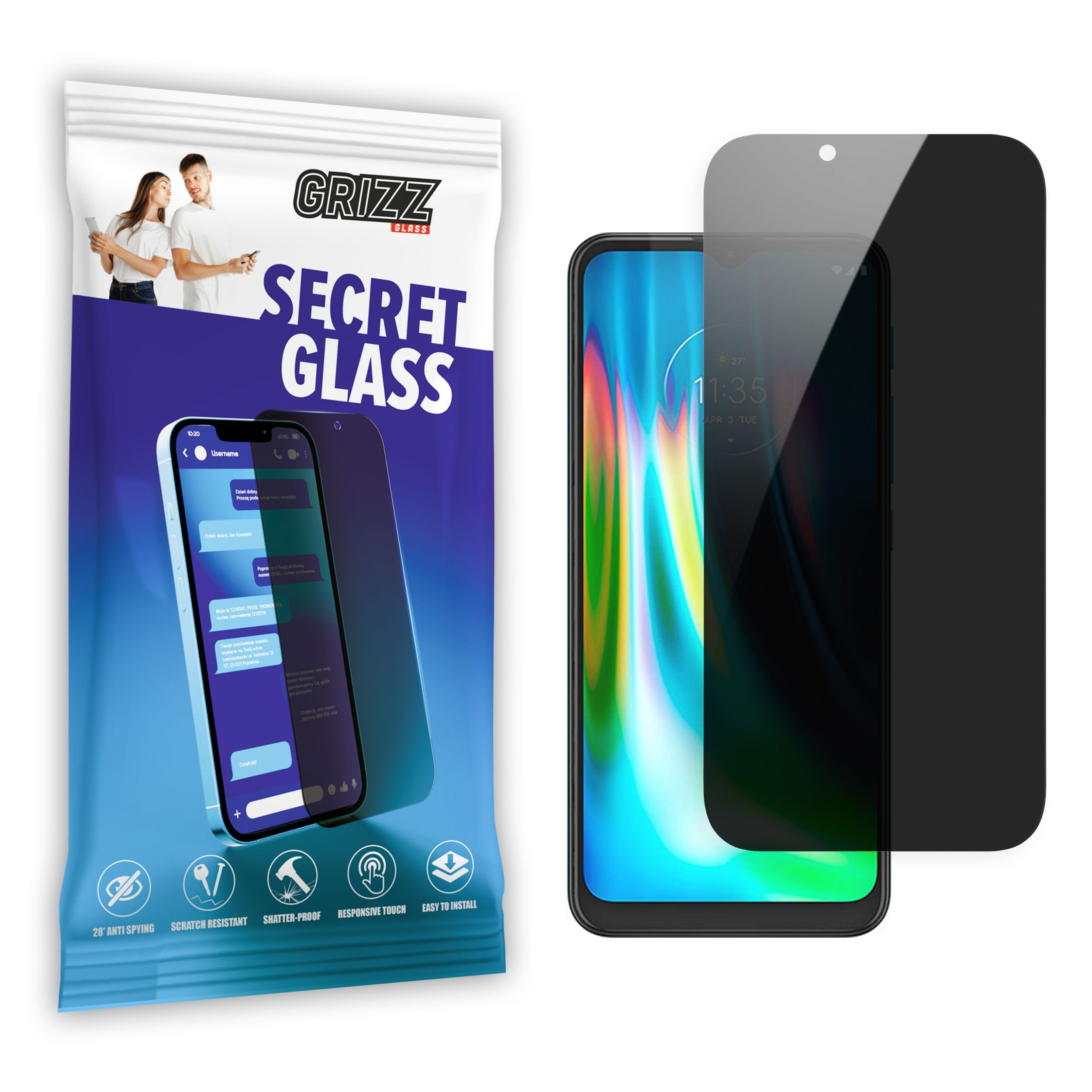 GrizzGlass SecretGlass Motorola Moto G9