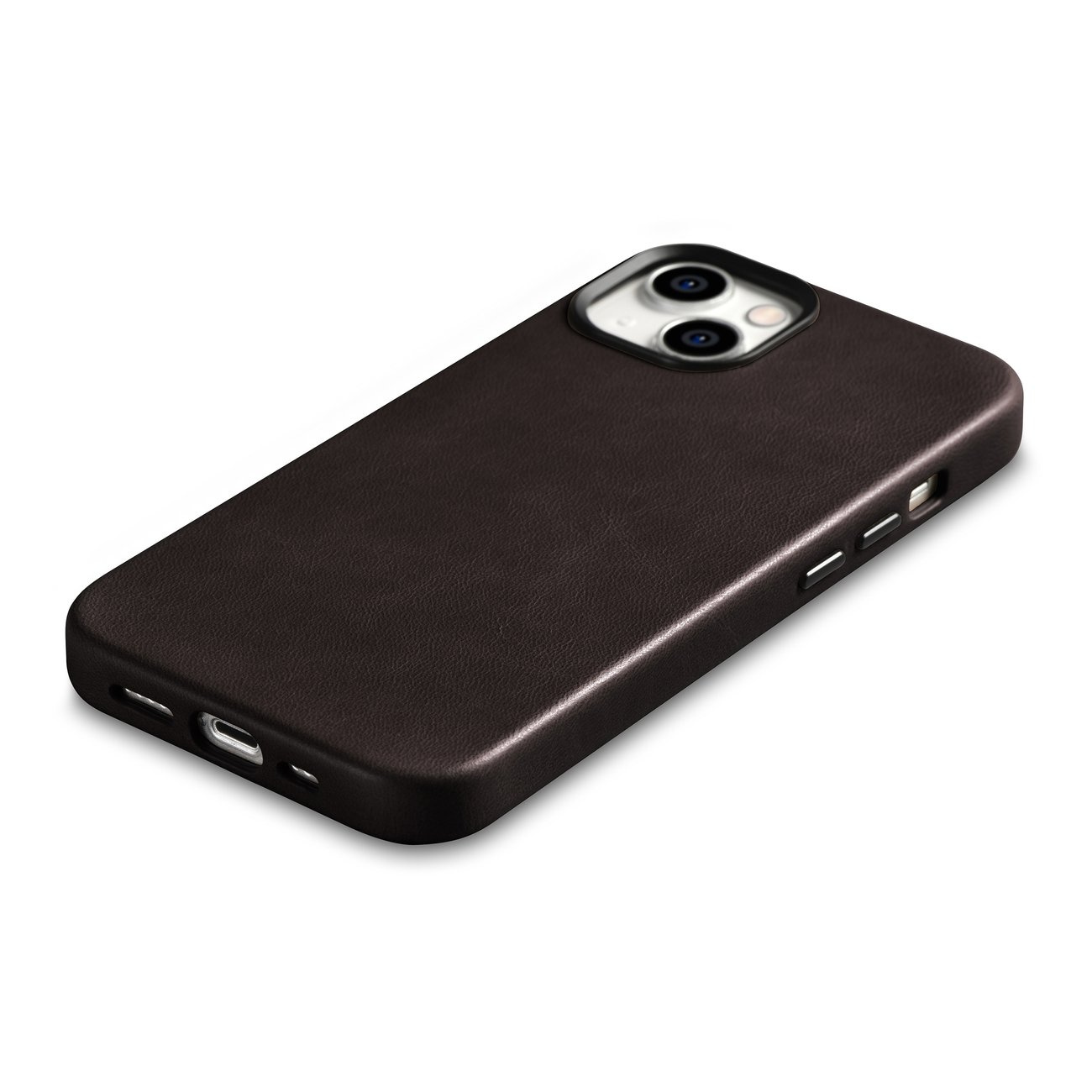 iCarer Oil Wax Premium Leather MagSafe Apple iPhone 14 dark brown