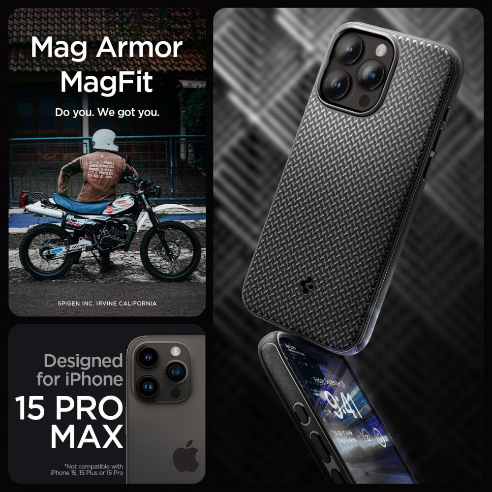 Spigen Mag Armor MagSafe Apple iPhone 15 Pro Max Matte Black