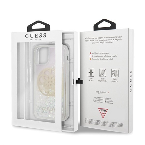 Guess GUHCN58LGIRGP iPhone 11 Pro hard case Gradient Liquid Glitter Circle Logo