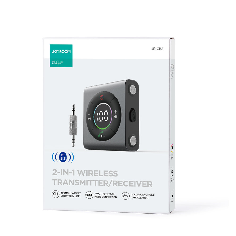 Transmitter Joyroom JR-CB2 Bluetooth AUX (transmitter/receiver) for car/TV grey