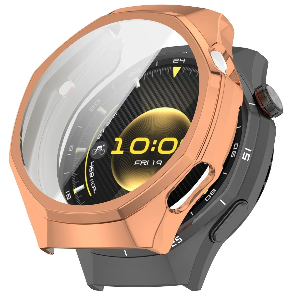 Etui z osłoną ekranu Bizon Case Watch Felipe do Huawei Watch GT6 Pro 46mm różowozłote