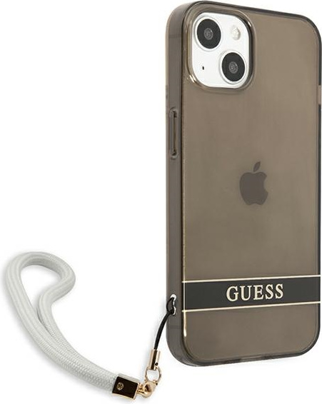 Guess GUHCP13SHTSGSK Apple iPhone 13 mini black hardcase Translucent Stap