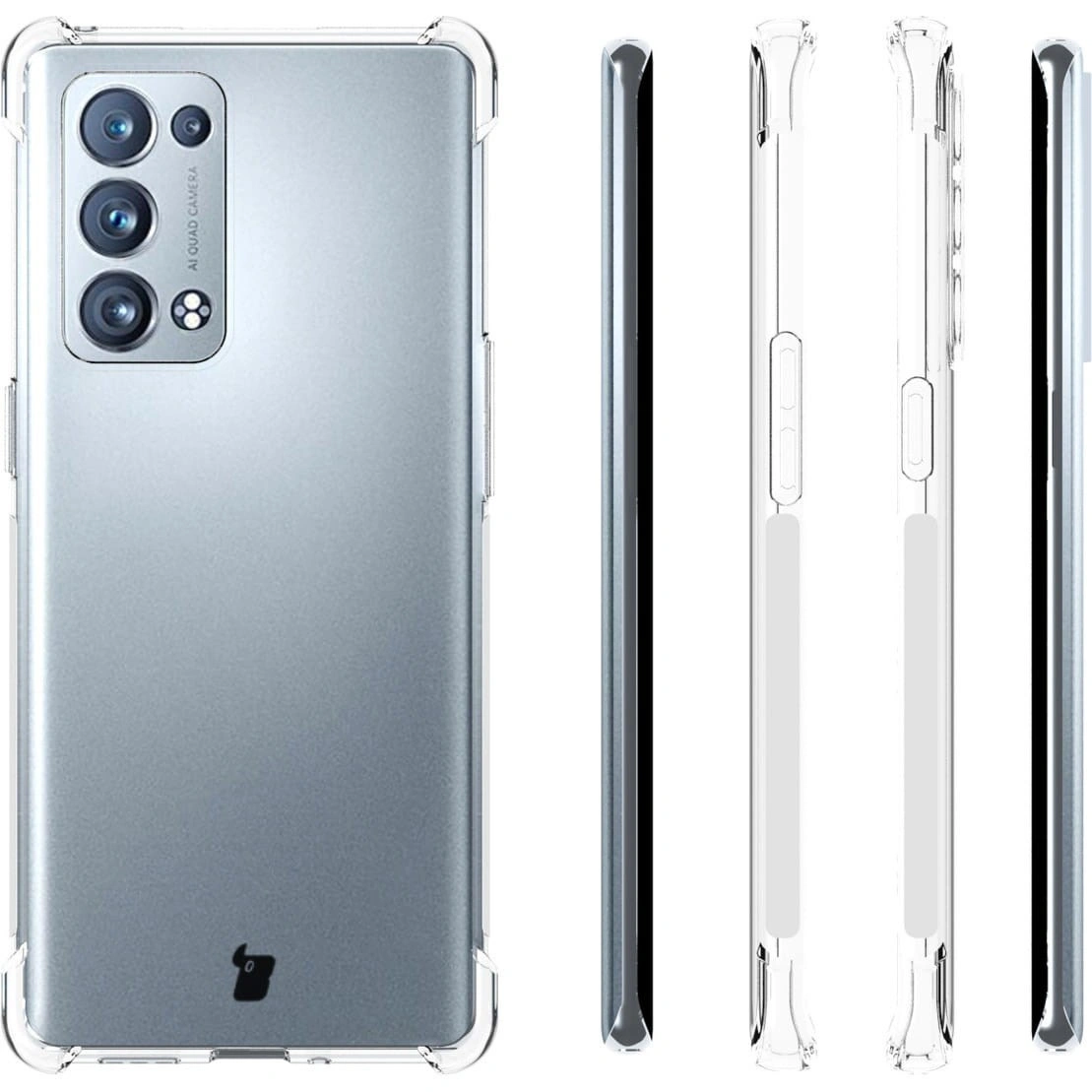 Bizon Case Clear Pack case + 2x screen film Oppo Reno 6 Pro 5G clear