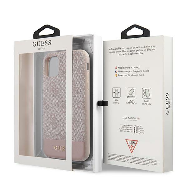 Guess GUHCN61G4GLPI Apple iPhone 11 pink hardcase 4G Stripe Collection