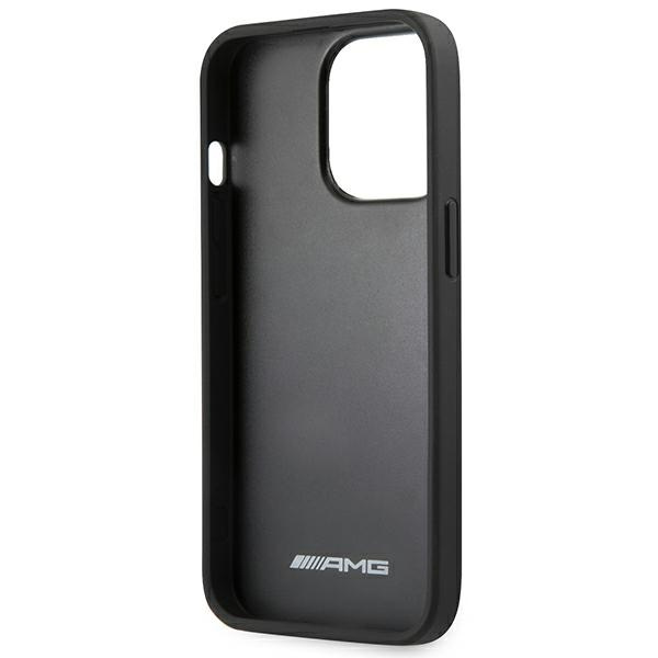 Mercedes AMG AMHCP14XDOLBK Apple iPhone 14 Pro Max black hardcase Leather Hot Stamped