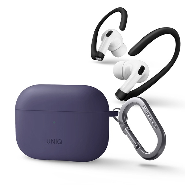 UNIQ Nexo Apple AirPods Pro 2 + Ear Hooks Silicone fig purple