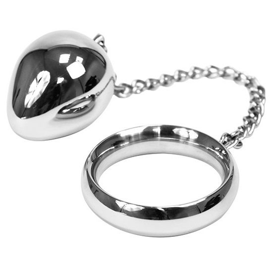 METALHARD COCK RING 40MM + CHAIN BEAD