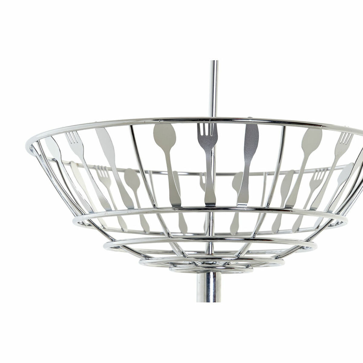 Fruit Bowl DKD Home Decor Silver Metal 28 x 28 x 40 cm
