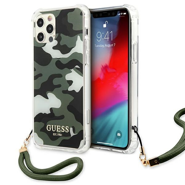 Guess GUHCP12MKSARKA Apple iPhone 12/12 Pro khaki hardcase Camo Collection