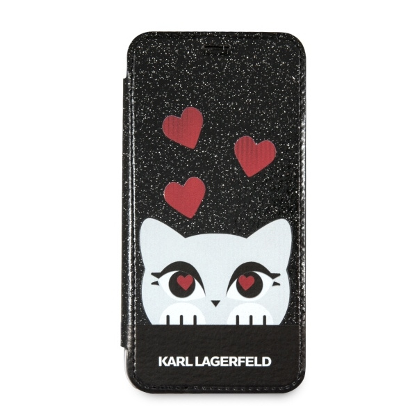 Karl Lagerfeld KLFLBKPXVDCBK Apple iPhone X black book Valentine