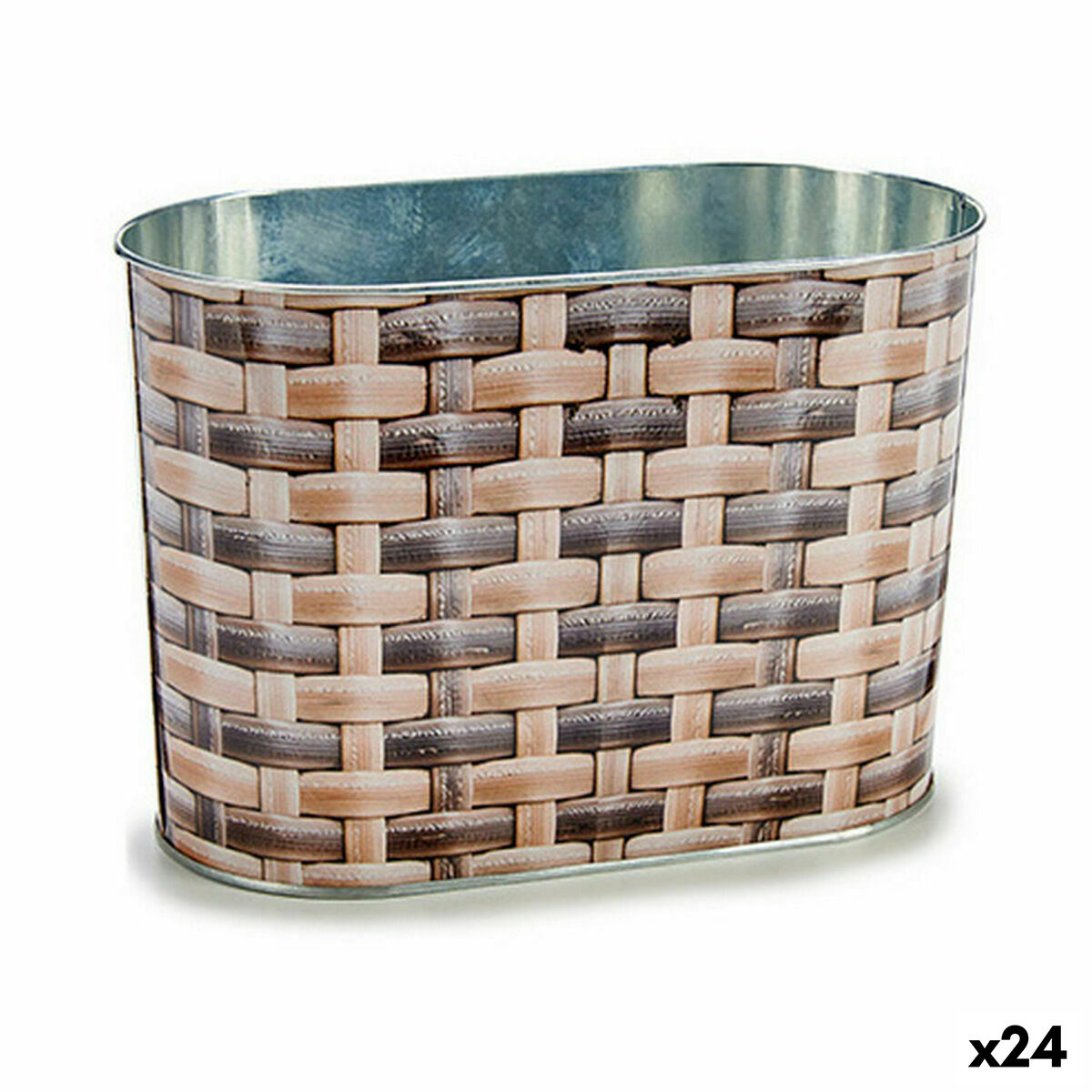 Blumentopf Oval Metall korb 12,7 x 15 x 23,5 cm (24 Stück)