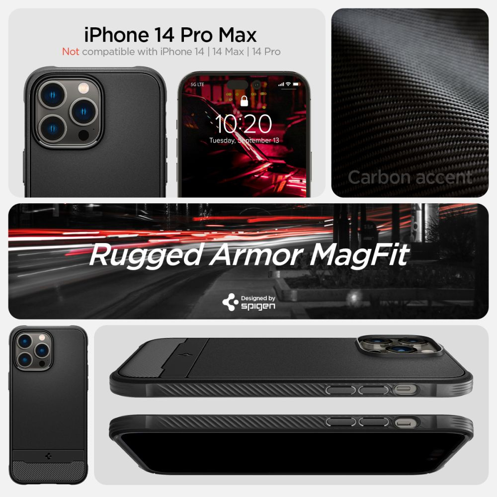 Spigen Rugged Armor Mag MagSafe Apple iPhone 14 Pro Max Matte Black