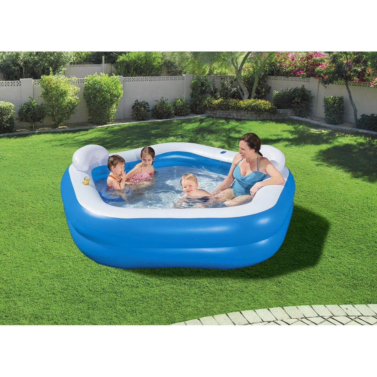 Inflatable Paddling Pool for Children Bestway Multicolour 213 x 206 x 69 cm Inflatable Paddling Pool for Children Bestway Multicolour 213 x 206 x 69 cm