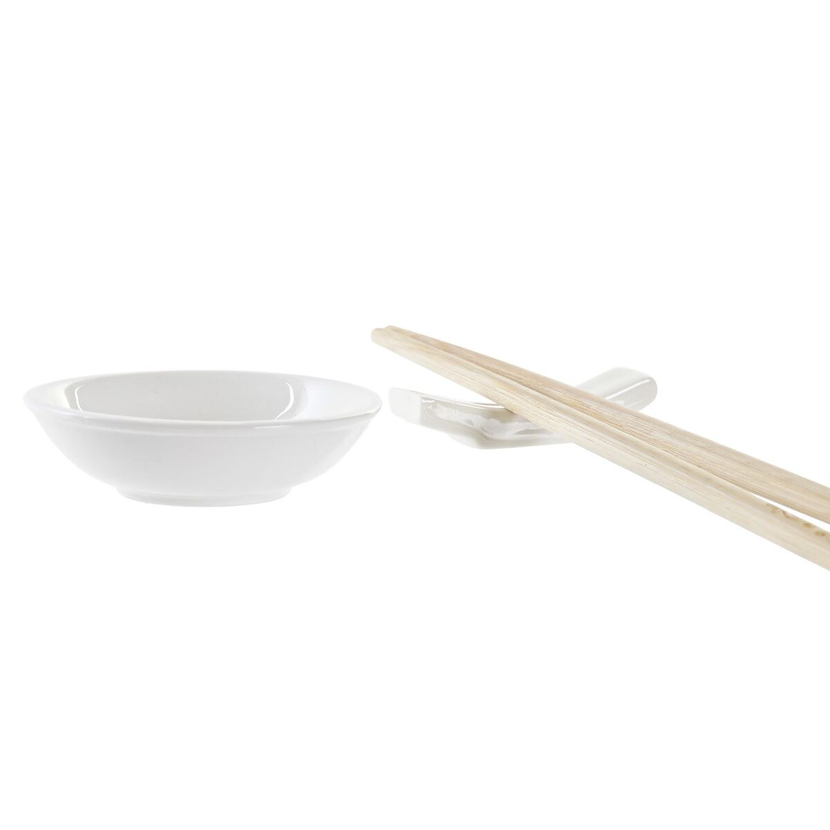 Sushi Set DKD Home Decor 27,3 x 20,3 x 2,5 cm Natural White Stoneware Oriental (12 Units)