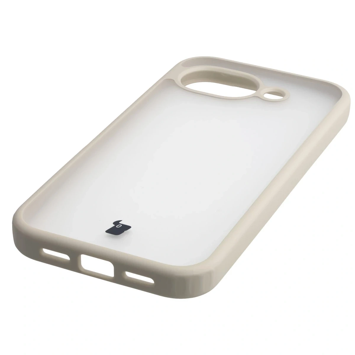 Etui Bizon Case Angelo do Google Pixel 10a półprzezroczyste z beżową ramką