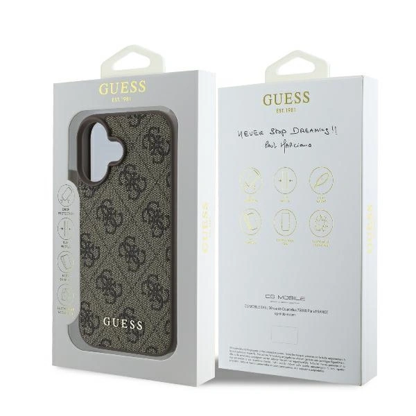 Case Guess GUHCP16MG4GFBR Apple iPhone 16 Plus hardcase 4G Classic brown