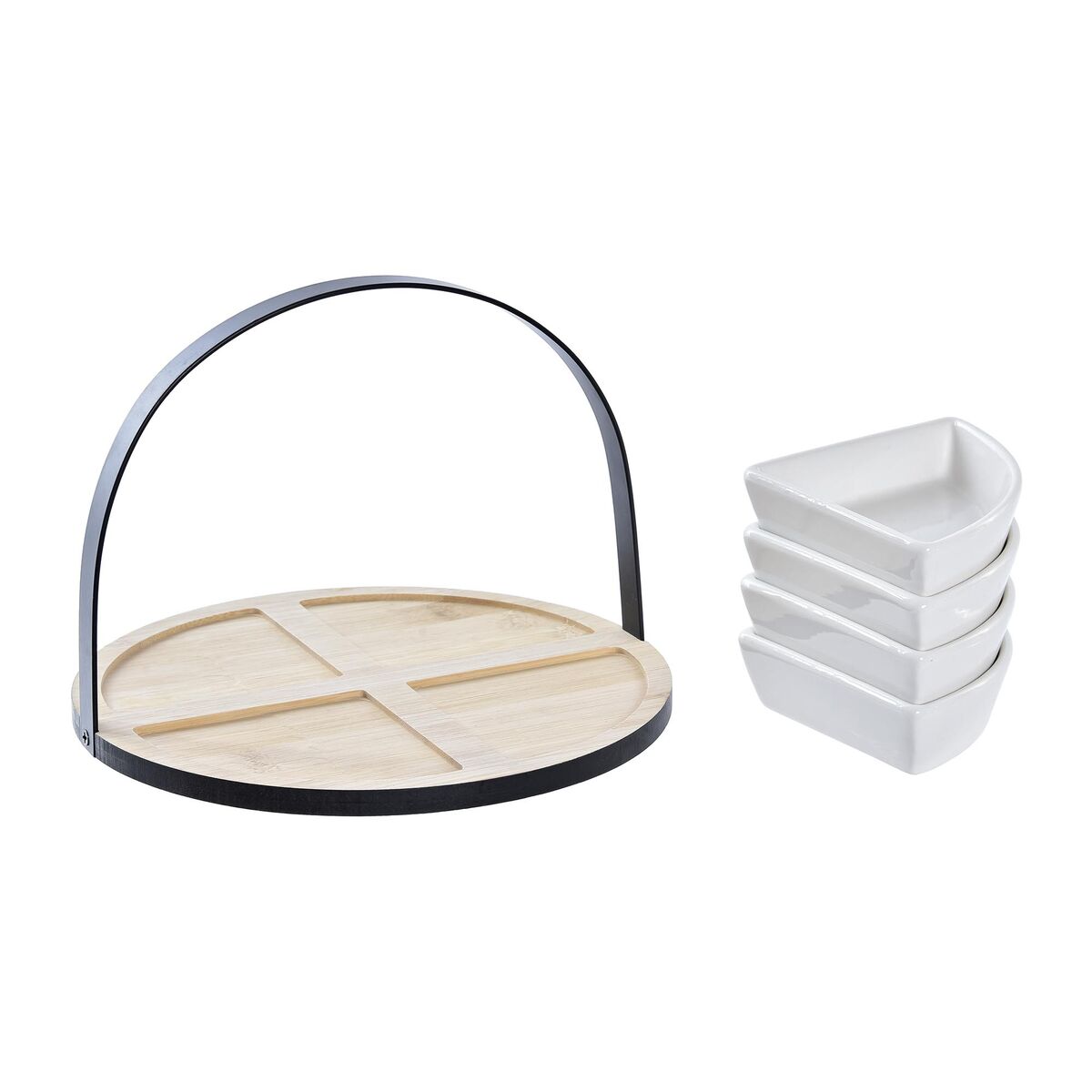 Appetizer Set DKD Home Decor 21,5 x 21,5 x 14 cm Metal Stoneware Loft