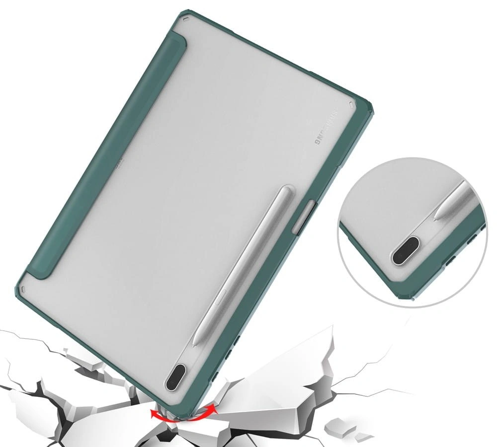 Bizon Case Tab Clear Matt Samsung Galaxy Tab S8 Plus / S7 Plus / S7 FE dark green