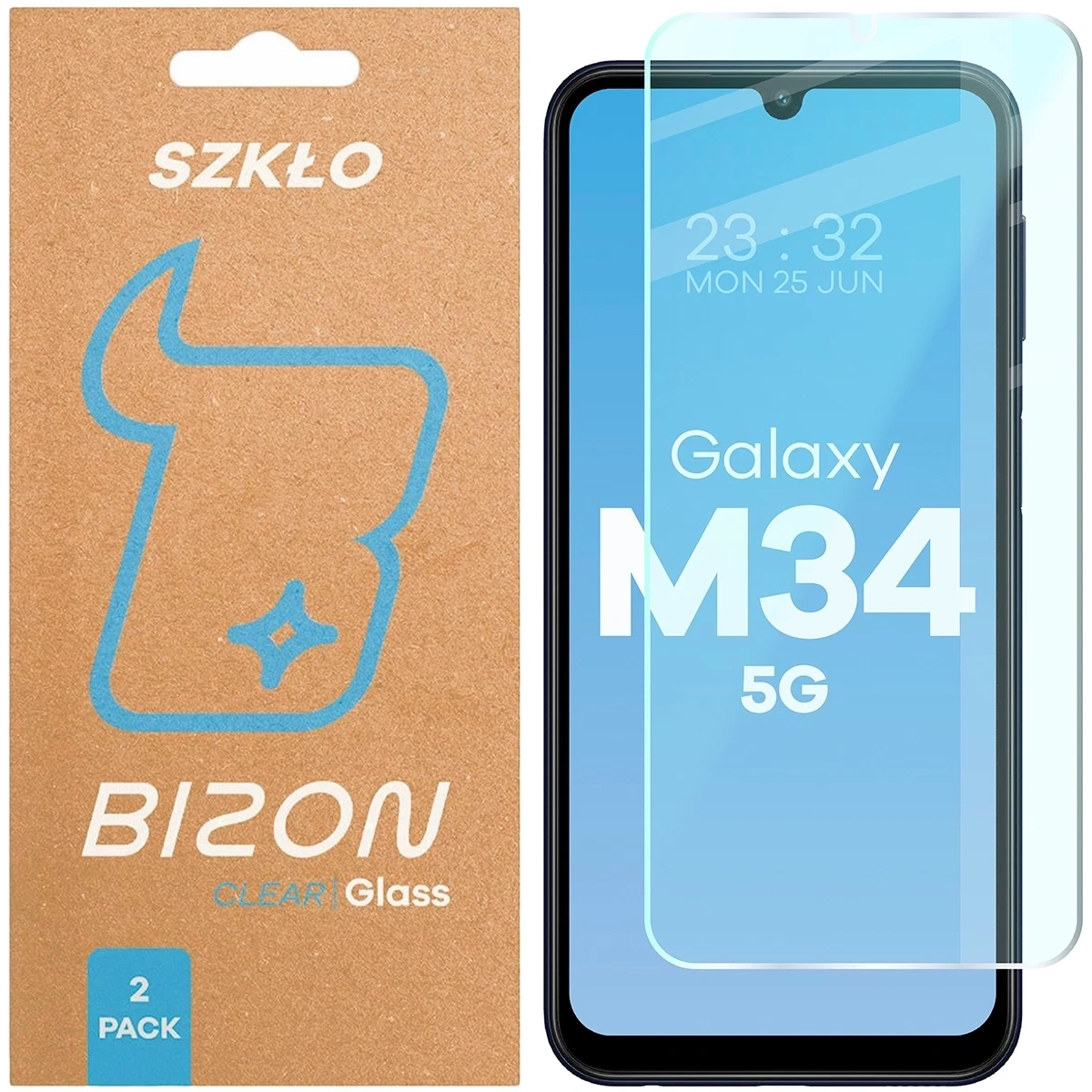 Szkło hartowane Bizon Glass Clear Duo do Samsung Galaxy M34 5G [2 PACK]