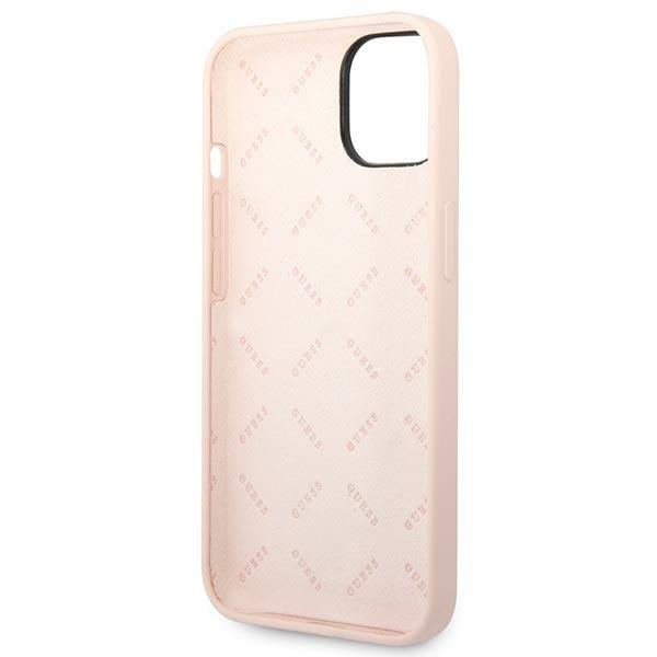 Guess GUHCP14MSLTGP Apple iPhone 14 Plus pink hardcase Silicone Triangle