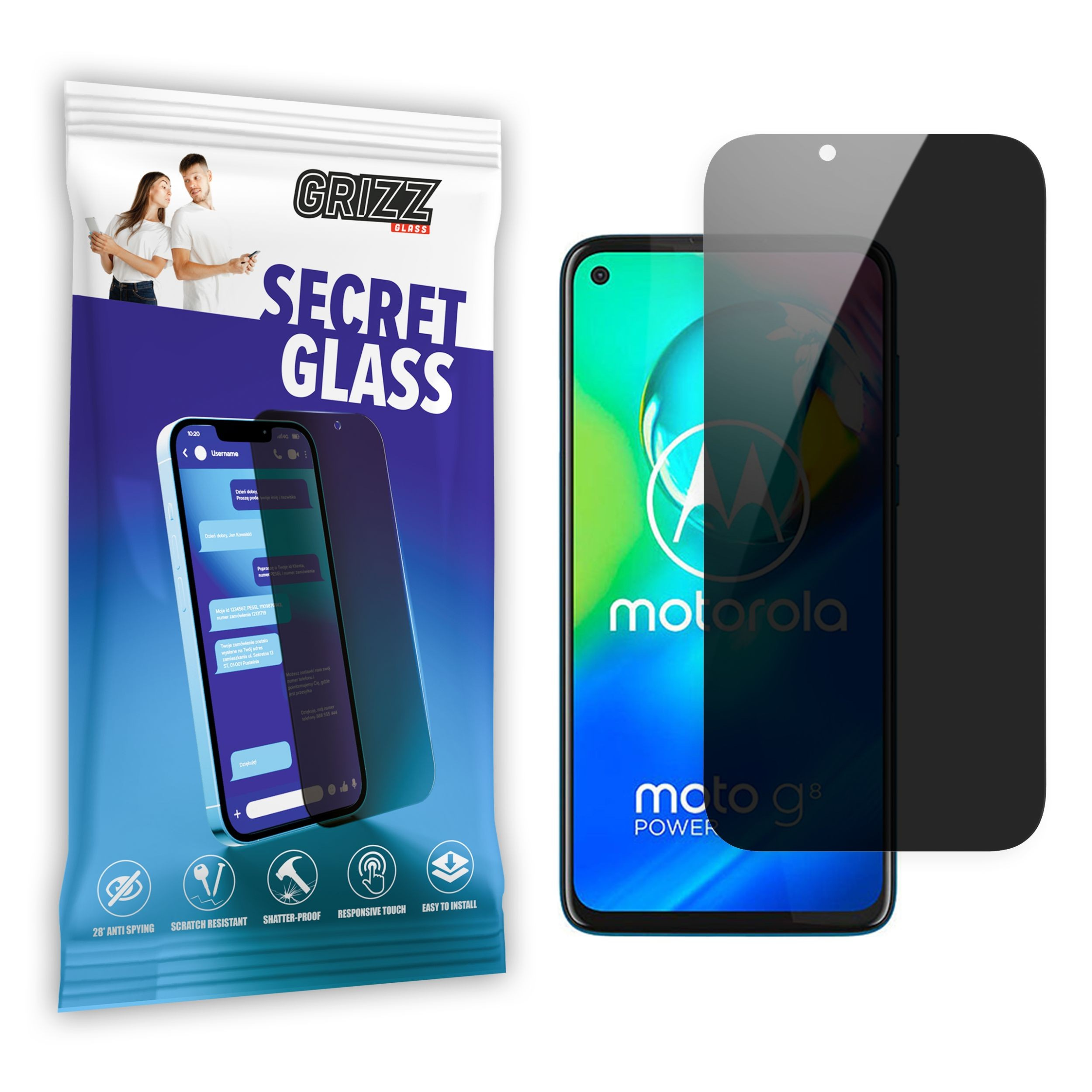 GrizzGlass SecretGlass Motorola Moto G8 Power