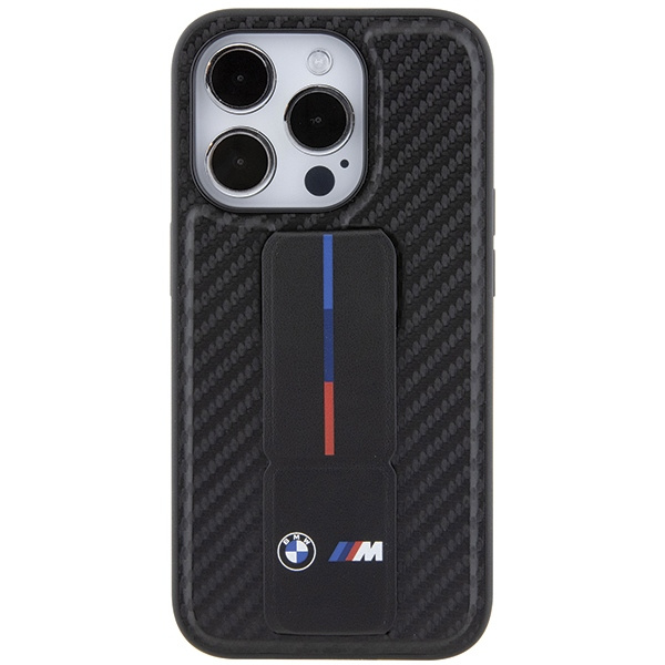 BMW BMHCP15LGSPCCK Apple iPhone 15 Pro hardcase Grip Stand Smooth & Carbon black